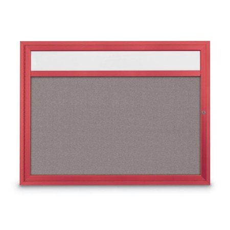 United Visual Products Slim Enclosed Corkboard, 30"x36", Satin Alum Frame/Cloud UVEB3036-SATIN-CLOUD